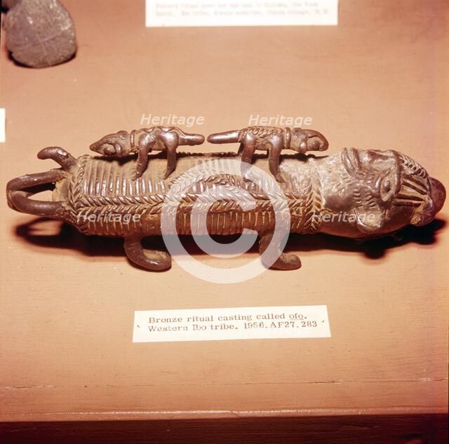 African Bronze Ofo Ritual Casting, Western Ibo.  Artist: Unknown.