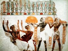 Africans bearing gold, c1400 BC