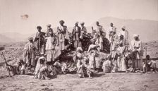 Afridi Picket near Jumrood, Khyber and Rotass in distance, c1879. Creator: John Burke