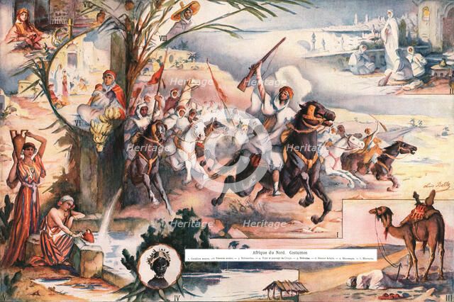 ''Afrique du Nord. Costumes', 1914. Creator: Louis Belle.