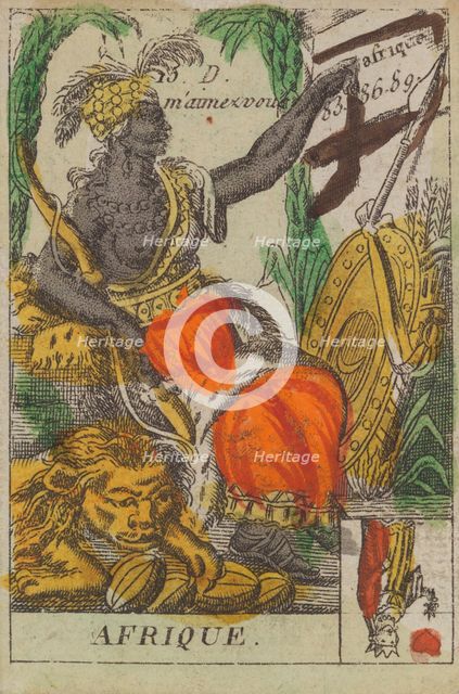 Afrique from Playing Cards (for Quartets) 'Costumes des Peuples Étrangers', 1700-1799. Creator: Anon.
