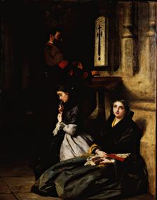 Agua-Bendita-A Church Scene, 1861. Creator: John Phillip