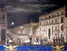 Agustin de Iturbide proclaimed Emperor of Mexico on 19 May. 1822, watercolor, 1822