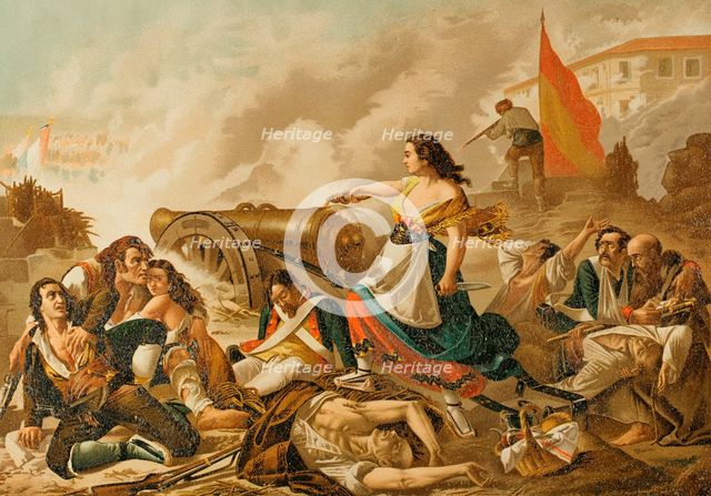 Agustina Zaragoza Doménech, (1786-1857), Heroine of the Peninsular War (1808-1814)...1892.  Creator: Unknown.