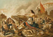 Agustina Zaragoza Doménech, (1786-1857), Heroine of the Peninsular War (1808-1814)...1892. Creator: Unknown