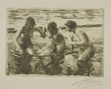 Against the Current, 1919. Creator: Anders Leonard Zorn
