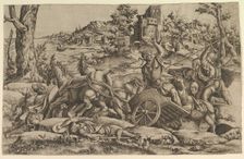 Agamemnon killing Odios, ca. 1545. Creator: Unknown