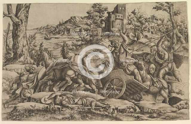 Agamemnon killing Odios, ca. 1545. Creator: Unknown.