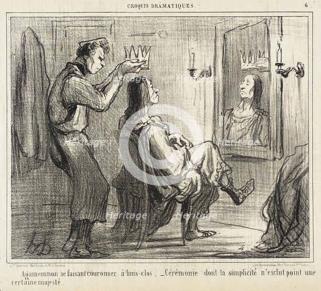 Agamemnon se faisant couronner à huis-clos, 1856. Creator: Honore Daumier.