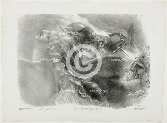 Agandecca, French Warrior, Starno, after The Apotheosis of French Heroes Who Died for Thei..., 1821. Creators: Hyacinthe-Louis-Victor-Jean-Baptiste Aubry-Lecomte, Godefroy Engelmann.