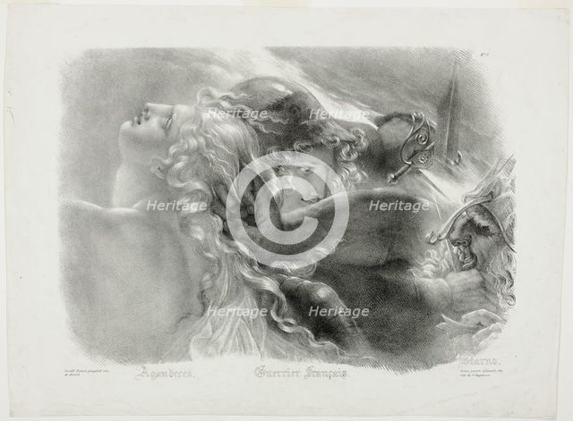 Agandecca, French Warrior, Starno, after The Apotheosis of French Heroes Who Died for Thei..., 1821. Creators: Hyacinthe-Louis-Victor-Jean-Baptiste Aubry-Lecomte, Godefroy Engelmann.
