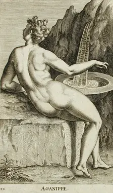 Aganippe, 1587. Creator: Philip Galle