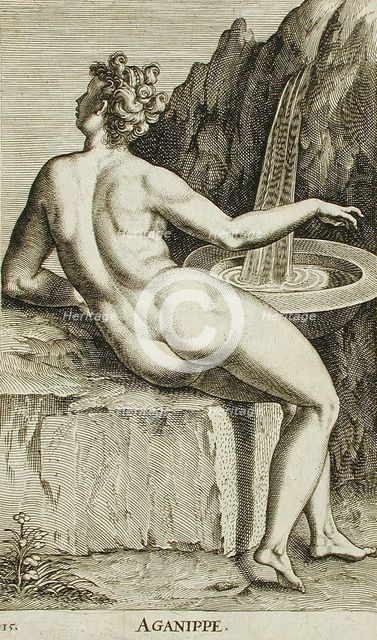Aganippe, 1587. Creator: Philip Galle.