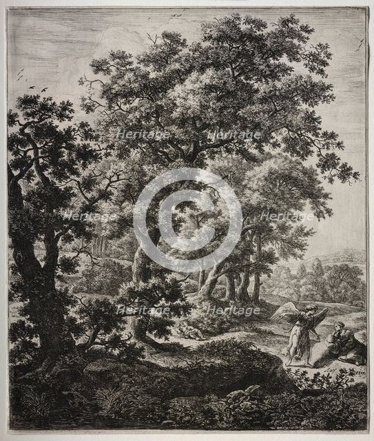 Agar Comforted by the Angel. Creator: Anthonie Waterloo (Dutch, 1609/10-1690).