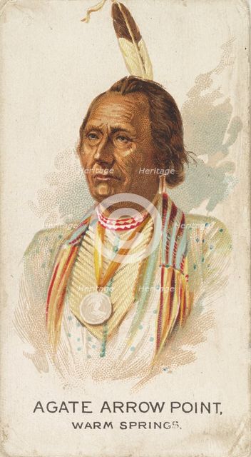 Agate Arrow Point, Warm Springs, from the American Indian Chiefs series (N2) for Allen & G..., 1888. Creator: Allen & Ginter.