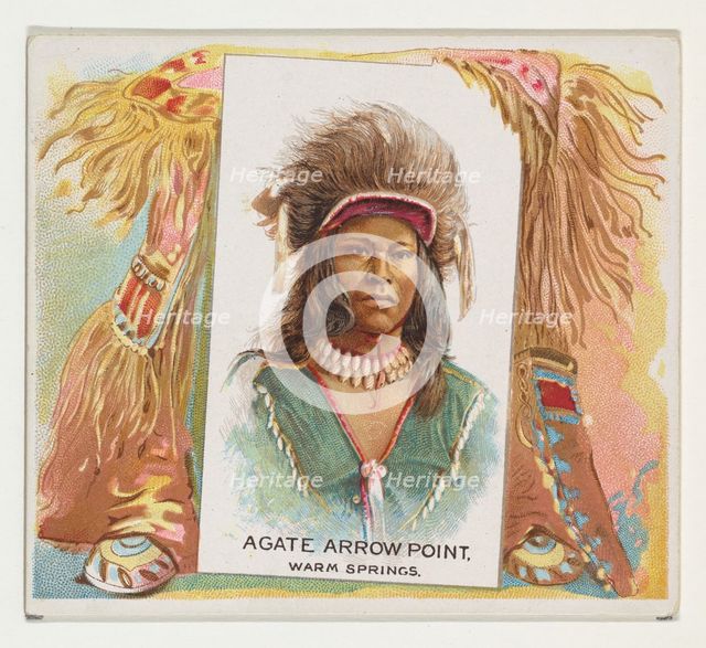 Agate Arrow Point, Warm Springs, from the American Indian Chiefs series (N36) for Allen & ..., 1888. Creator: Allen & Ginter.