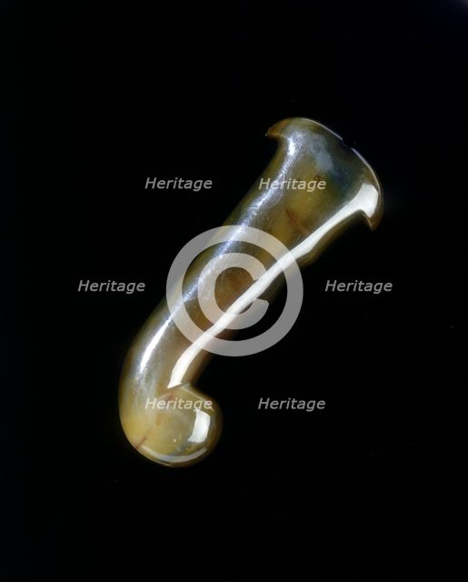 Agate hilt from a khanjar (dagger), Indian, 19th century.  Creator: Unknown.