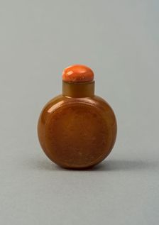 Agate snuff bottle, China, Qing dynasty, 1644-1911. Creator: Unknown