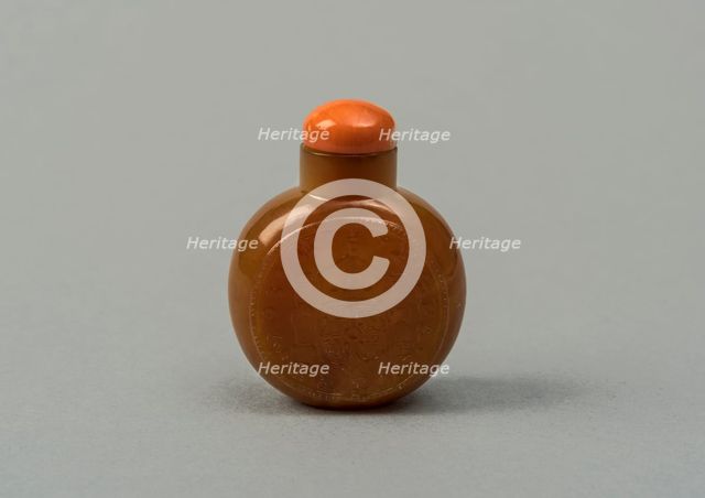 Agate snuff bottle, China, Qing dynasty, 1644-1911. Creator: Unknown.