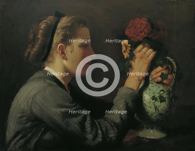 Agathe Thoma, the artist’s sister, c1868. Creator: Hans Thoma.