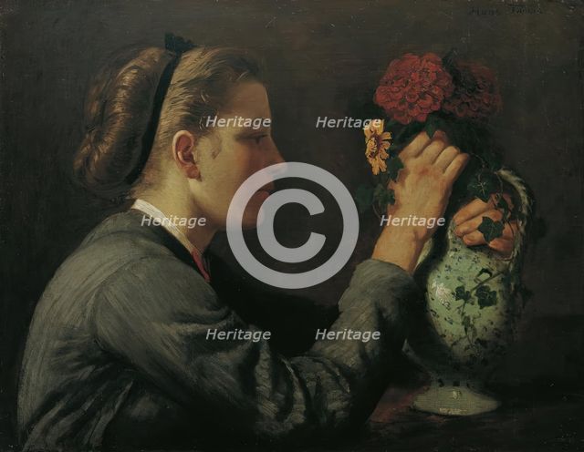 Agathe Thoma, the artist’s sister, c1868. Creator: Hans Thoma.