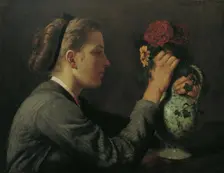 Agathe Thoma, the artist’s sister, c1868. Creator: Hans Thoma