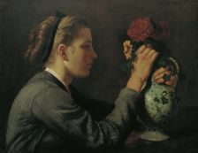 Agathe Thoma, the artist’s sister, c1868. Creator: Hans Thoma