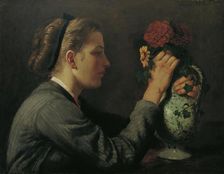 Agathe Thoma, the artist’s sister, c1868. Creator: Hans Thoma