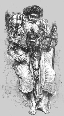 Aged Hindoo votary at Hurdwar 1875. Creator: Unknown