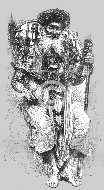 'Aged Hindoo votary at Hurdwar', 1875. Creator: Unknown.