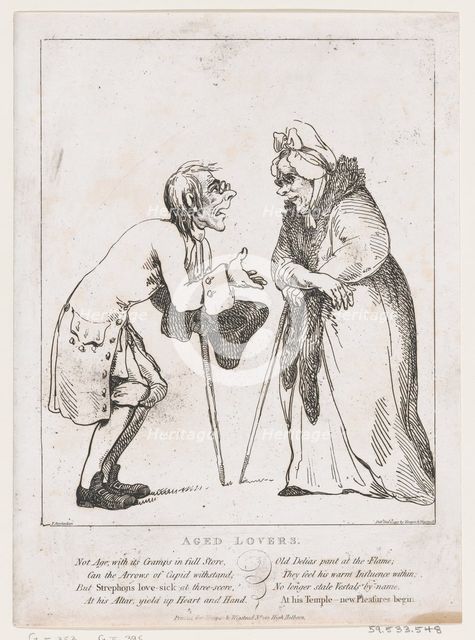 Aged Lovers, January 2, 1797., January 2, 1797. Creator: Thomas Rowlandson.