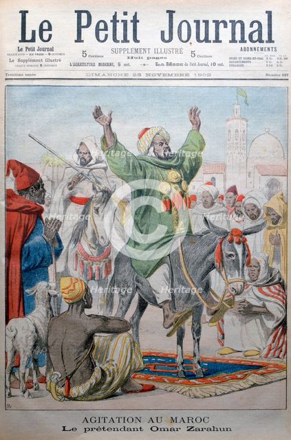 Agitation in Morrocco: Omar Zarahun preaching revolt, 1902. Artist: Charles Dufresne