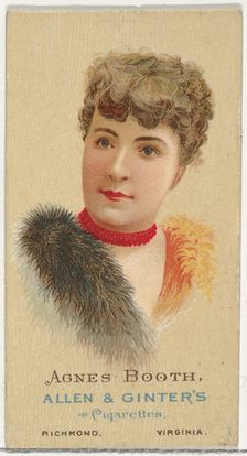 Agnes Booth, from World's Beauties, Series 2 (N27) for Allen & Ginter Cigarettes, 1888., 1888. Creator: Allen & Ginter