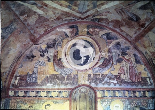 Agnus Dei, mural paintings from the Vera Cruz Hermitage in Maderuelo, 17th century. Creator: Unknown.