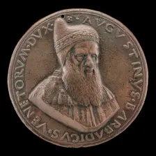Agostino Barbarigo, c. 1420-1501, Doge of Venice 1486-1501 [obverse], c. 1495. Creator: Sperandio Savelli