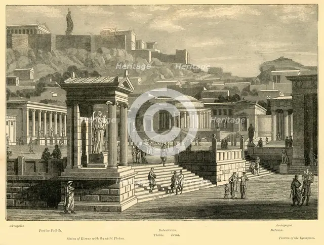 'Agora of Athens (restored)', 1890.   Creator: Unknown.
