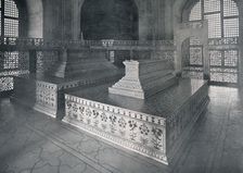 Agra, Tombs of Mumtaz-I-Mahal & Shahjehan in the Taj c1920. Creator: Unknown