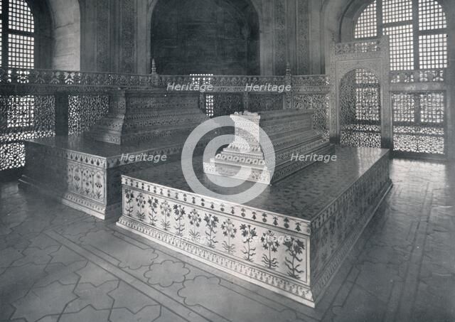 'Agra, Tombs of Mumtaz-I-Mahal & Shahjehan in the Taj', c1920. Creator: Unknown.