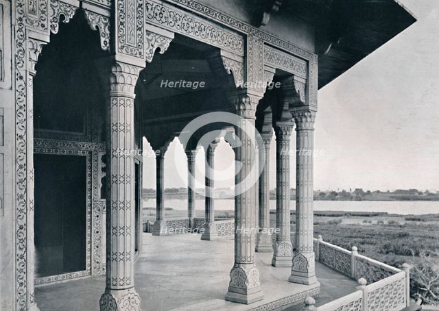 'Agra. Balcony of the Jasmine Tower', c1910. Creator: Unknown.