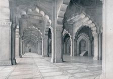 Agra. Interior of the Moti Musjid. (Pearl Mosque.) c1910. Creator: Unknown