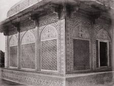 Agra, Marble Screen round Mausolem of Etmad Dowlat, Late 1860s. Creator: Samuel Bourne