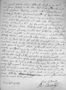 Agreement by Oliver Goldsmith to write for James Dodsley, 31st March 1763. 1899. Artist: Oliver Goldsmith