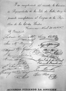 Agreement calling for the annexion, (1869), 1920s