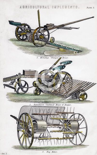 Agricultural implements, 19th century. Artist: Unknown
