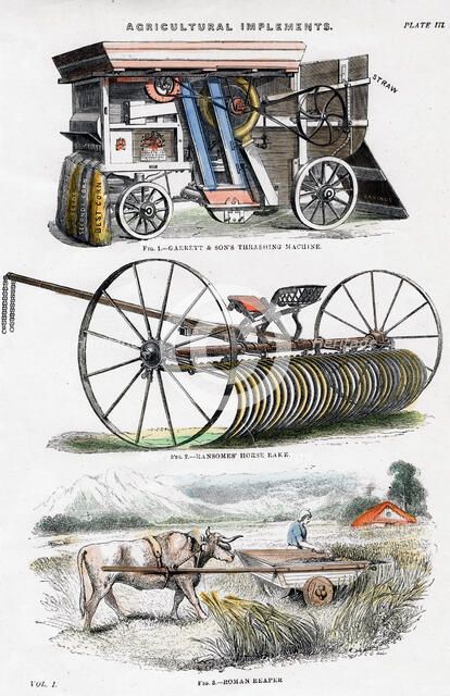 Agricultural implements, 19th century. Artist: Unknown