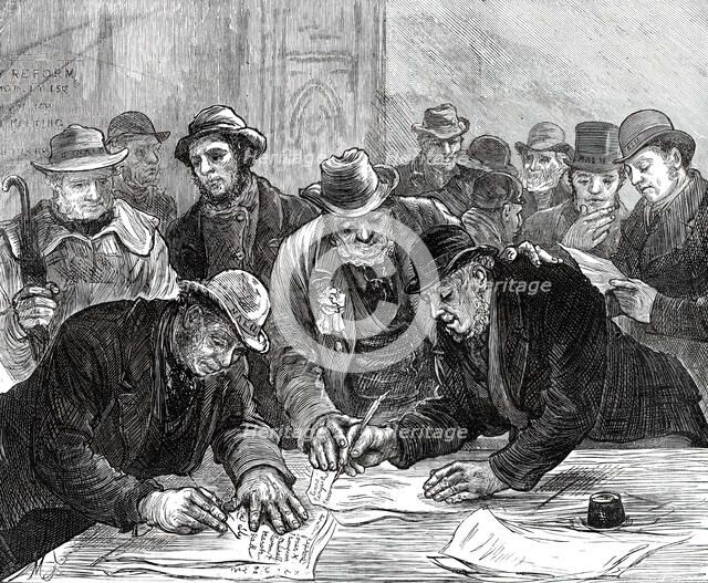 Agricultural Labourers' Union at the Memorial Hall, Farringdon-Street...1876. Creator: Unknown.