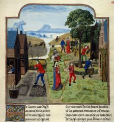 Agricultural labours, late 15th century. Creator: Unknown