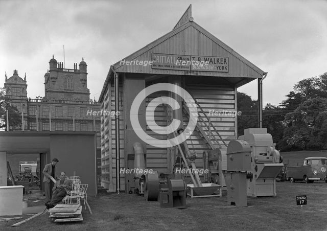 Agricultural stand at the Royal Show at Wollaton Hall, Nottingham, Nottinghamshire, July 1954. Artist: Michael Walters