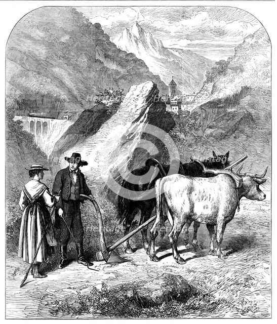Agriculture in the Dora Valley, Mont Cenis Railway, 1871. Creator: Unknown.