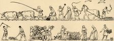 Agriculture in the time of Edward III (From the Luttrell Psalter) (1931). Artist: Charles Henry Bourne Quennell